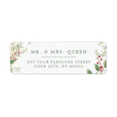 Christmas Return Address holly berries ラベル (正面)