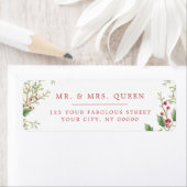 Christmas Return Address holly berries ラベル (インサイチュ)