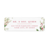 Christmas Return Address holly berries ラベル (正面)