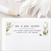 Christmas Return Address holly berries ラベル (インサイチュ)