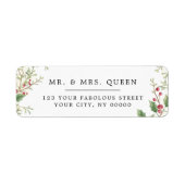 Christmas Return Address holly berries ラベル (正面)