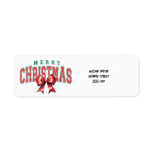Christmas Return Address Label ラベル (正面)