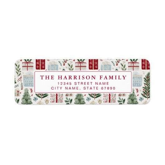 Christmas Return Address Labels ラベル (正面)