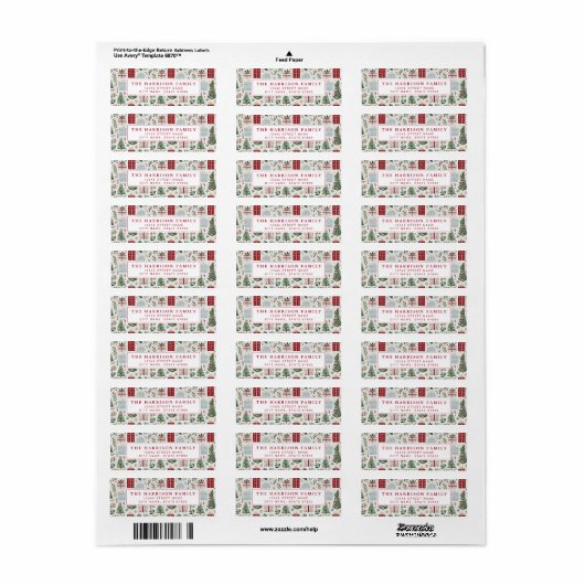 Christmas Return Address Labels ラベル (フルシート)