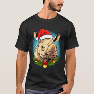 Christmas rhino T-Shirt Tシャツ