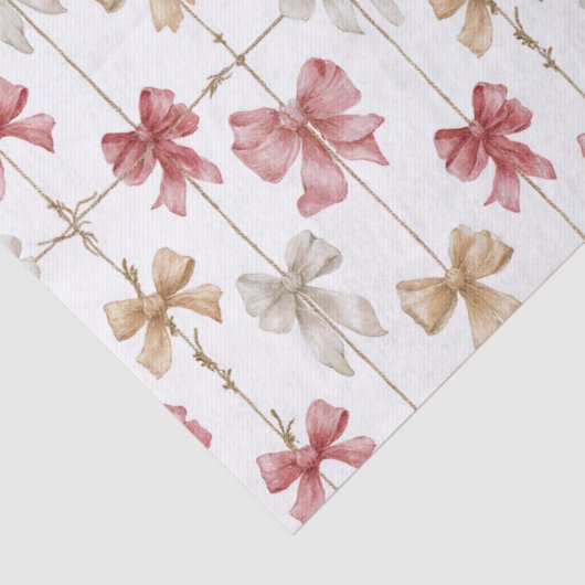 Christmas Ribbon Grid Pattern 薄葉紙 (詳細)