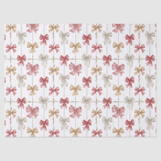 Christmas Ribbon Grid Pattern 薄葉紙 (正面)