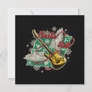 Christmas Rock n Roll Electric Guitar Rock Music 招待状