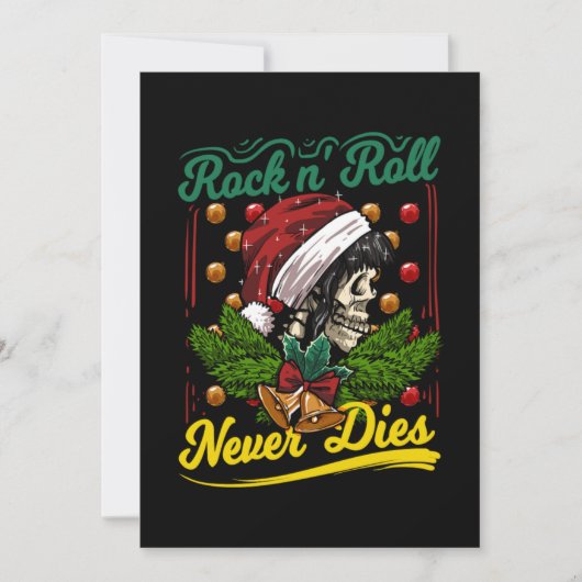 Christmas Rock n Roll Never Dies Rockabilly Girl S 招待状 (正面)