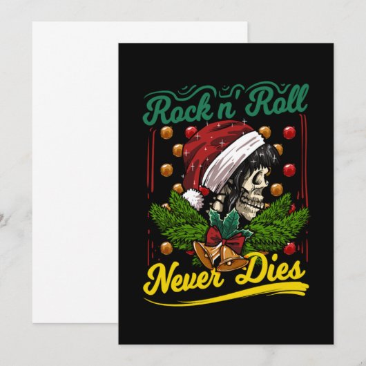 Christmas Rock n Roll Never Dies Rockabilly Girl S 招待状 (正面/裏面)