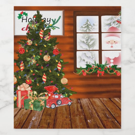 Christmas  room  ワインラベル (シングルラベル)