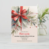 Christmas Roses Watercolor Flat Holiday Card シーズンカード (スタンド正面)