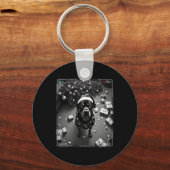 Christmas Rottweiler Caught On Camera  キーホルダー (正面)