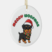Christmas Rottweiler Ornament: Merry Woofmas セラミックオーナメント (右)