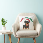 Christmas Rottweiler Pillow: Merry Woofmas クッション (椅子)