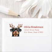 Christmas Rottweiler Return Address Labels ラベル (インサイチュ)