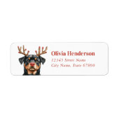 Christmas Rottweiler Return Address Labels ラベル (正面)