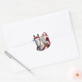  Christmas round sticker for Horse Lovers ラウンドシール