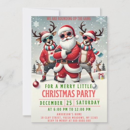 Christmas Rounding up the Gang Invitation 招待状 (正面)
