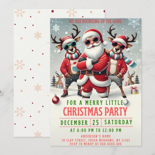 Christmas Rounding up the Gang Invitation 招待状 (正面/裏面)