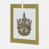 Christmas Royal King's Crown Glass Ornament ガラスオーナメント (正面左)