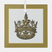 Christmas Royal King's Crown Glass Ornament ガラスオーナメント (正面)