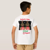 Christmas Rudolfの最初のSelfie & Santaリストの背面 Tシャツ (裏面フル)