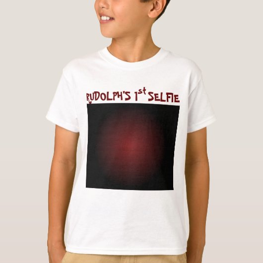Christmas Rudolfの最初のSelfie & Santaリストの背面 Tシャツ (正面)