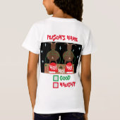 Christmas Rudolfの最初のSelfie & Santaリストの背面 Tシャツ (裏面)