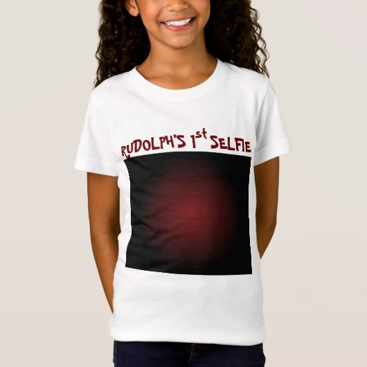 Christmas Rudolfの最初のSelfie & Santaリストの背面 Tシャツ (正面)