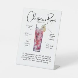 Christmas Rum Cocktail Pedestal Sign 台座サイン