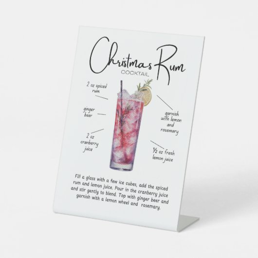 Christmas Rum Cocktail Pedestal Sign 台座サイン (正面)