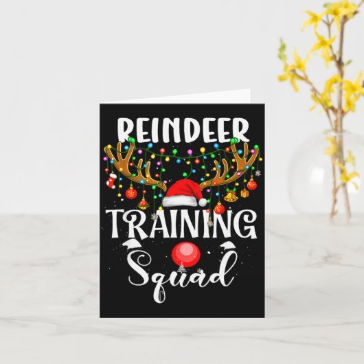 Christmas Running Reindeer Runner Training Squad T カード (黄色い花)