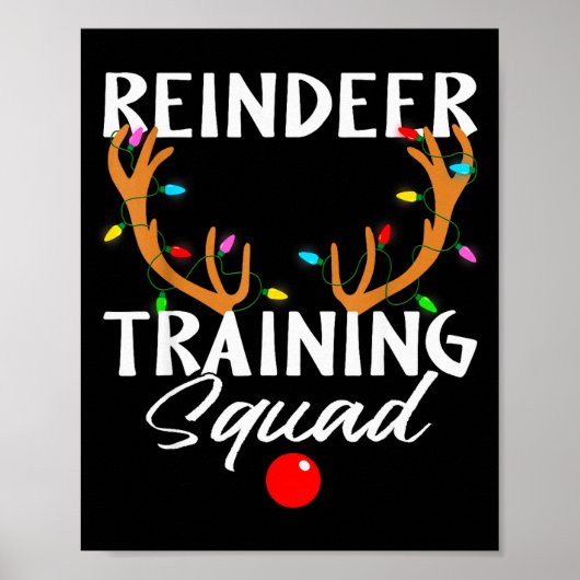 Christmas Running Reindeer Runner Training Squad T ポスター (正面)
