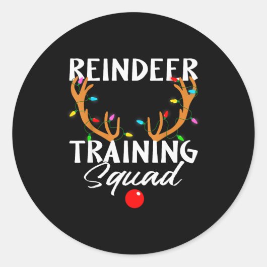 Christmas Running Reindeer Runner Training Squad T ラウンドシール (正面)