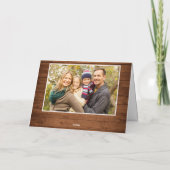 Christmas Rustic Brown Wood 4 PHOTO Greeting シーズンカード (裏面)