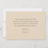 Christmas Rustic Greenery Wreath Baby Shower サンキューカード (裏面)