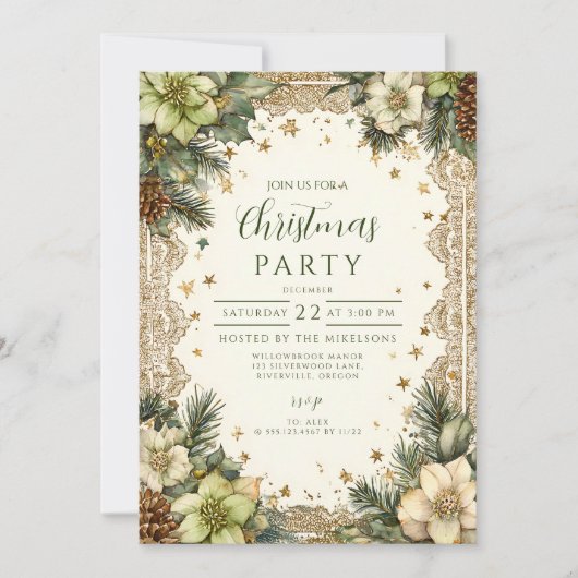 Christmas Rustic Woodland Charm 招待状 (正面)