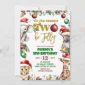 Christmas Safari 2nd Birthday Invitation 招待状 (正面)