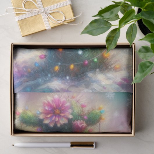 Christmas Saguaro Cactus Whimsical Decoupage 薄葉紙 (ギフト)