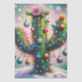 Christmas Saguaro Cactus Whimsical Decoupage 薄葉紙 (正面)