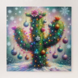 Christmas Saguaro Cactus Whimsical Desert ジグソーパズル
