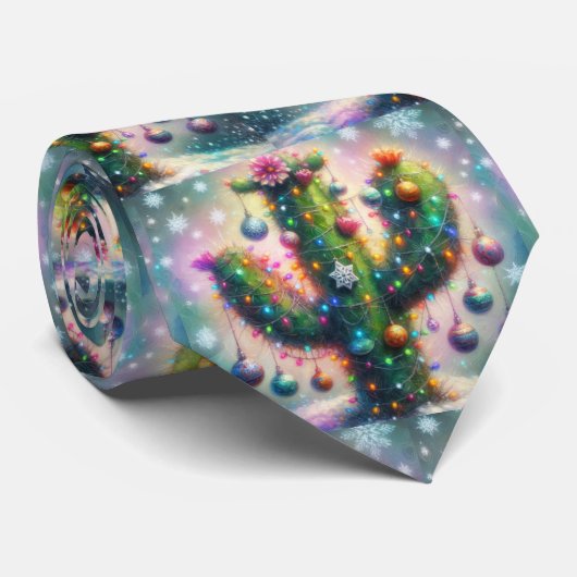 Christmas Saguaro Cactus Whimsical Desert ネクタイ (ロール)