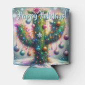 Christmas Saguaro Cactus Whimsical Desert Holiday 缶クーラー (裏面)