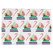 Christmas Sailing Nautical ラージペーパーバッグ (裏面)