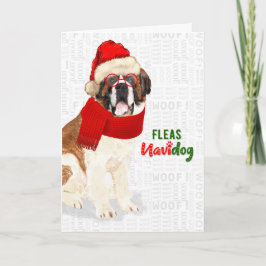 Christmas Saint Bernard Dog Fleas NaviDOG シーズンカード