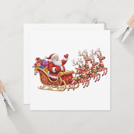 CHRISTMAS SANTA カード (正面/裏面インサイチュ)