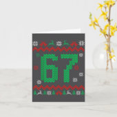 Christmas Santa 67 Six Seven Meme Ugly Sweater  カード (黄色い花)