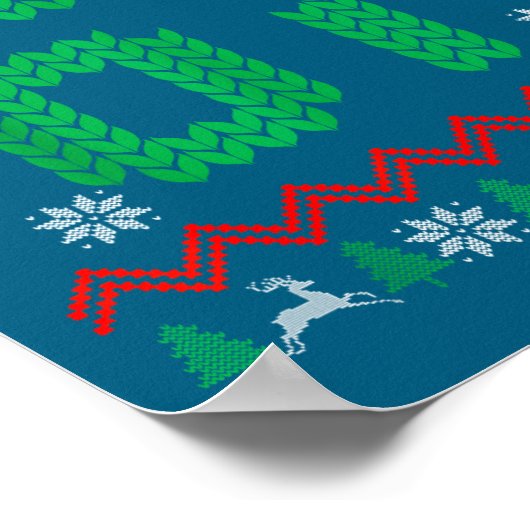 Christmas Santa 67 Six Seven Meme Ugly Sweater  ポスター (角)