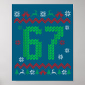 Christmas Santa 67 Six Seven Meme Ugly Sweater  ポスター (正面)